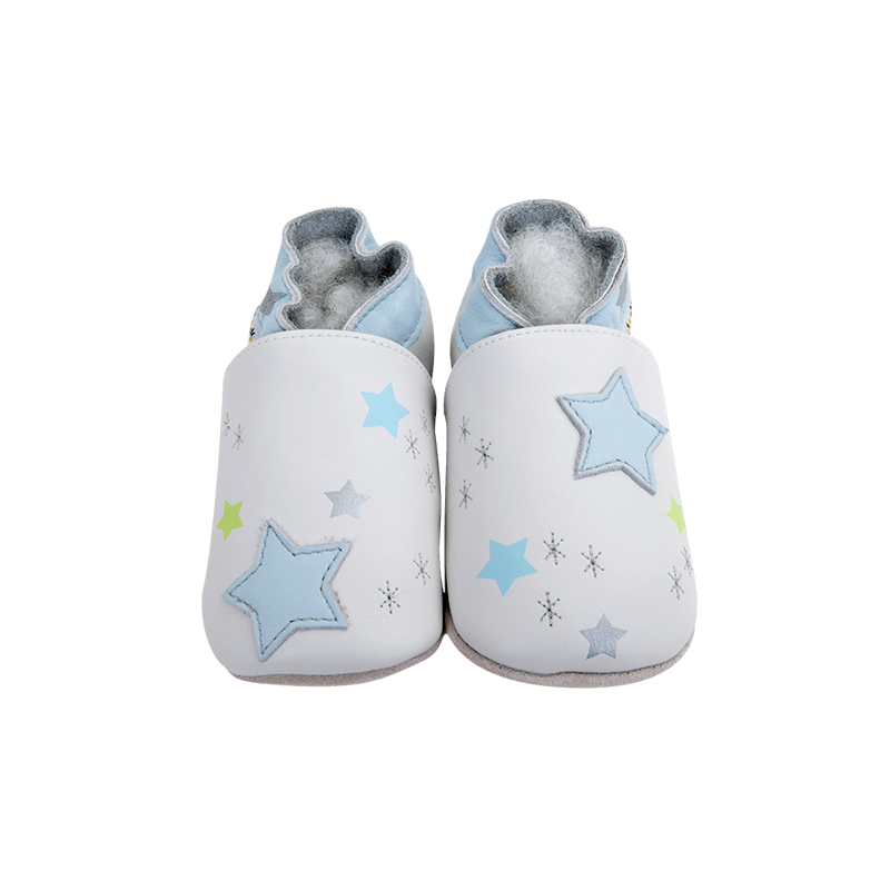 BABY SOFT LEATHER SLIPPERS POLAR SKY