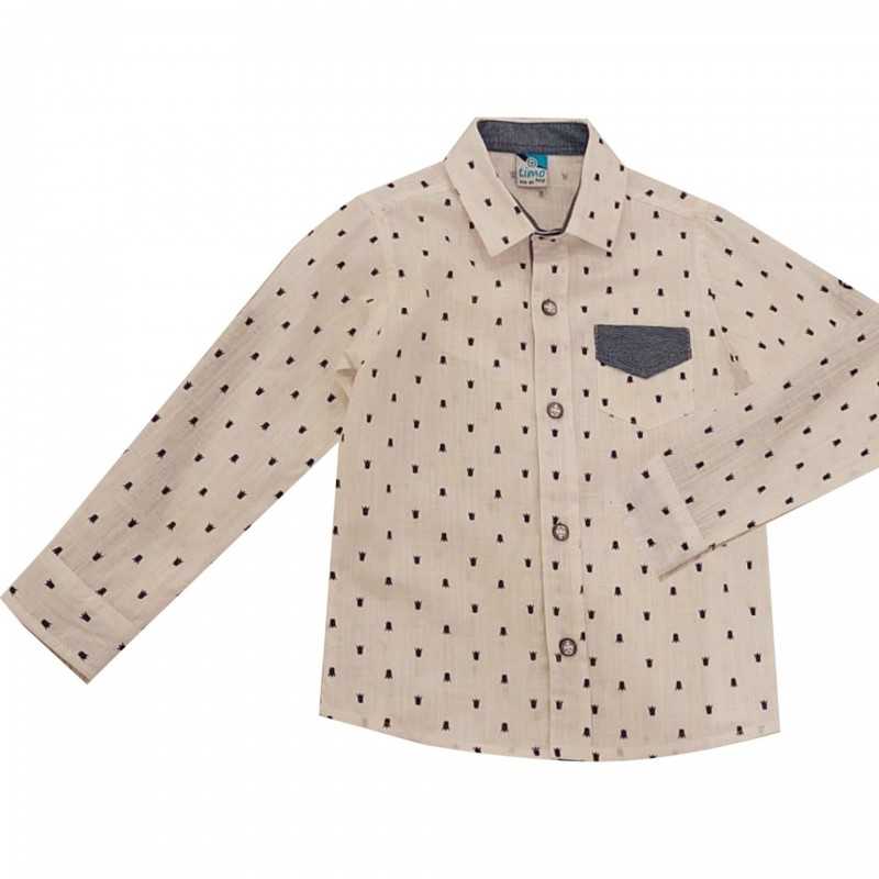 Boy Shirt White with pattern